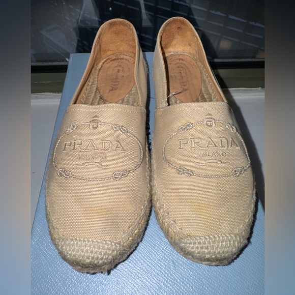 Prada Logo Embroidered Espadrilles | Size 37 - Picture 4 of 7